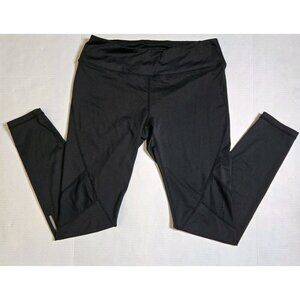 Reebok Leggings Womens Large Black Skinny Athletic Logo Gym Yoga Full Length